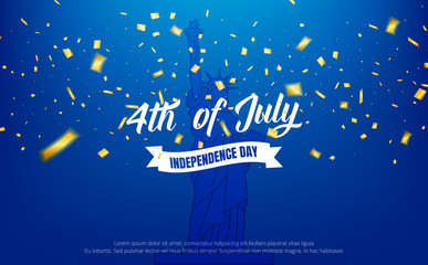 Fourth of July. 4th of July holiday banner. USA Independence Day banner for sale, discount, advertisement, web etc.
