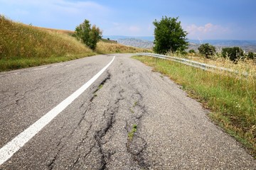 Fototapeta premium Damaged road, Italy