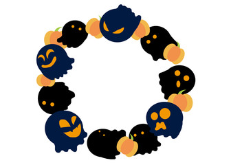 Halloween　circle frame