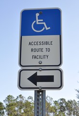 Accessible route to facility sign