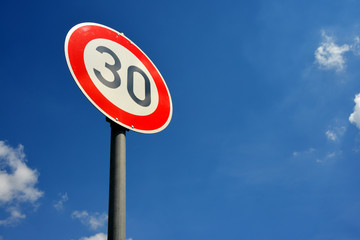 30 Zone, Schild, Verkehrsschild, Verkehrsberuhigung, Achtung, Kinder, Geschwindigkeit, Gefahr,...