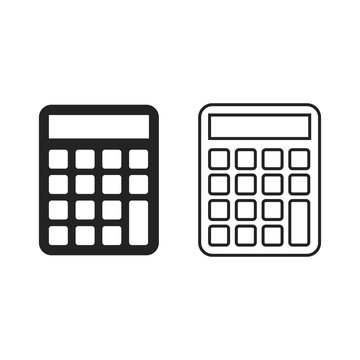 Calculator Icon Set, Vector Simple Illustration.