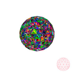 Abstract crystal sphere. Isolated on white background. Vector colorful illustration.