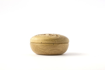 Wooden box on a white background