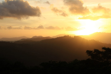 Black and grey mountain silhouette, San Ramon, Nicaragua, Central America