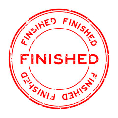 Grunge red finished round rubber seal stamp on white background