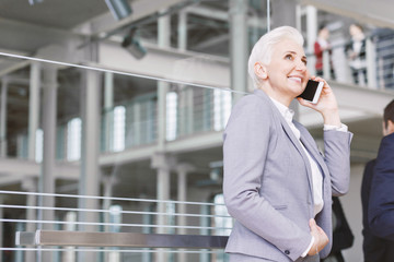 Elegant businesswoman in corporation