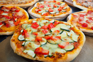 pizza with several ingredients