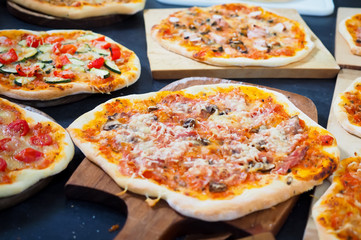 pizza with several ingredients