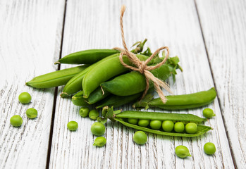 green peas on a table