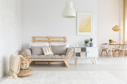 White and beige in living room