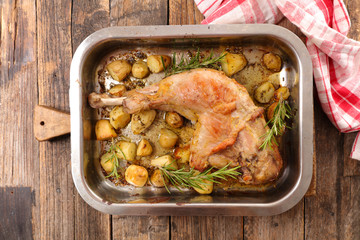 roasted meat with potato