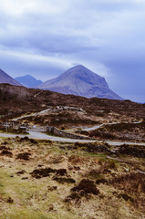 Fototapeta na wymiar mountain landscape in scotland, isle of skye