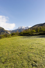 Obraz premium Landscape between broto and torla in the Pyrenees of Huesca