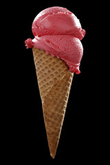 saved path photo and ice cream on black space 