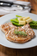 grilled pork chop with vegetable for launch