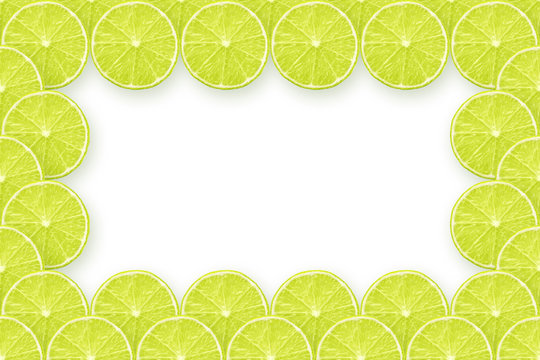 fresh lime slices frame