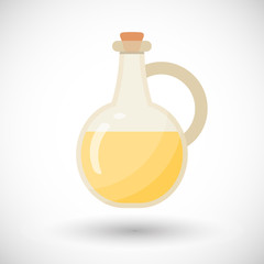Glass bottle with liquid vector flat icon