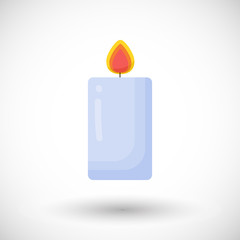 Burning candle vector flat icon