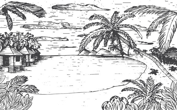 Sea beach illustration