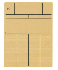 old file card, design template,isolated on white background,free copy space