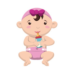 Cute baby cartoon icon vector illustration graphic design