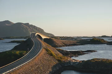 Sheer curtains Atlantic Ocean Road Picturesque landscape  with road