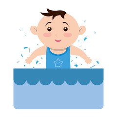 Cute baby cartoon icon vector illustration graphic design