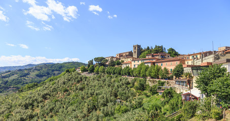Fototapeta na wymiar Montecatini Terme, Tuscany, Italy - Panorama of Montecatini Alto (old town)