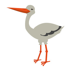 Stork bird cartoon icon vector illustration graphic design