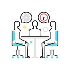 Color box icon, meeting concept illustration, icon