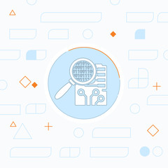 Circuit board inspection flat icon. Digital service vector illustration