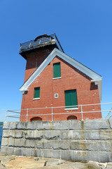 Rockland Harbor Breakwater Lighthouse was built in 1902 in Rockland, Maine, USA. This building was registered National Historic Place since 1981.