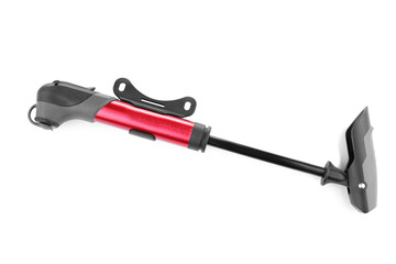 Bicycle pump on white background