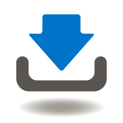 Download Files Vector Icon. Upload Button. Downloading Illustration.