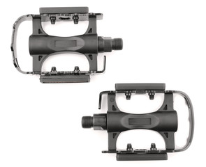 Bicycle pedals on white background
