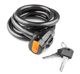Bicycle lock on white background