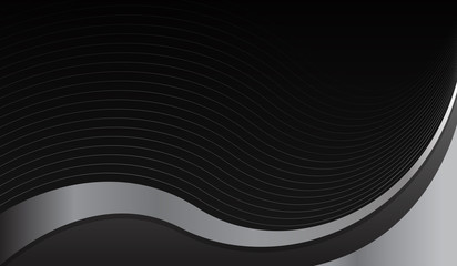 Black and White Abstract Wavy Background Vector Illustration.
