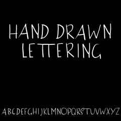 Hand drawn dry brush font. Modern brush lettering. Grunge style alphabet. Vector illustration.
