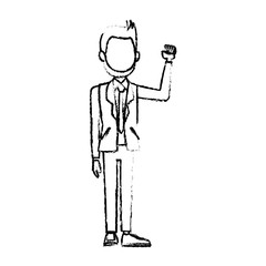 politician male character business suit standing vector illustration