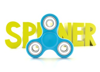 Set of colorful fidget spinners with different colors Very popular toy for distress relief. 3d...