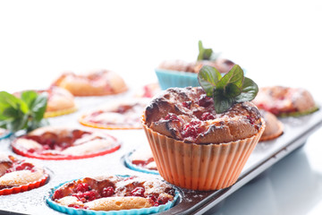 sweet muffins with berries inside