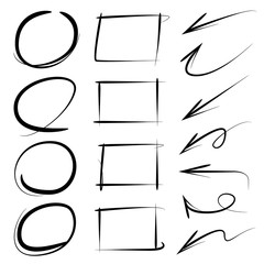 highlight and marker elements, arrows, underlines, circles