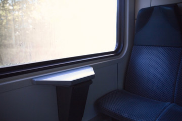 Fototapeta premium blue seat in modern European train