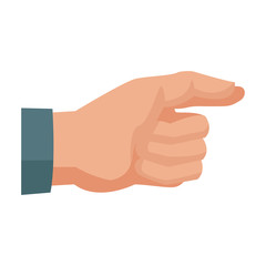 cartoon human hand man gesture icon vector illustration