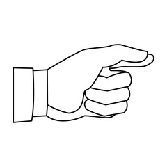 cartoon human hand man gesture icon vector illustration