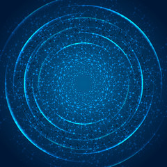 Abstract blue DNA molecular structure vector background