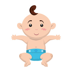 Obraz premium Cute baby cartoon icon vector illustration graphic design