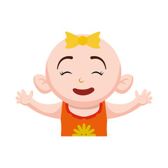 Cute baby cartoon icon vector illustration graphic design