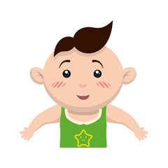 Cute baby cartoon icon vector illustration graphic design